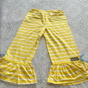 Matilda Jane-Yellow and White Striped Ruffle Pants
